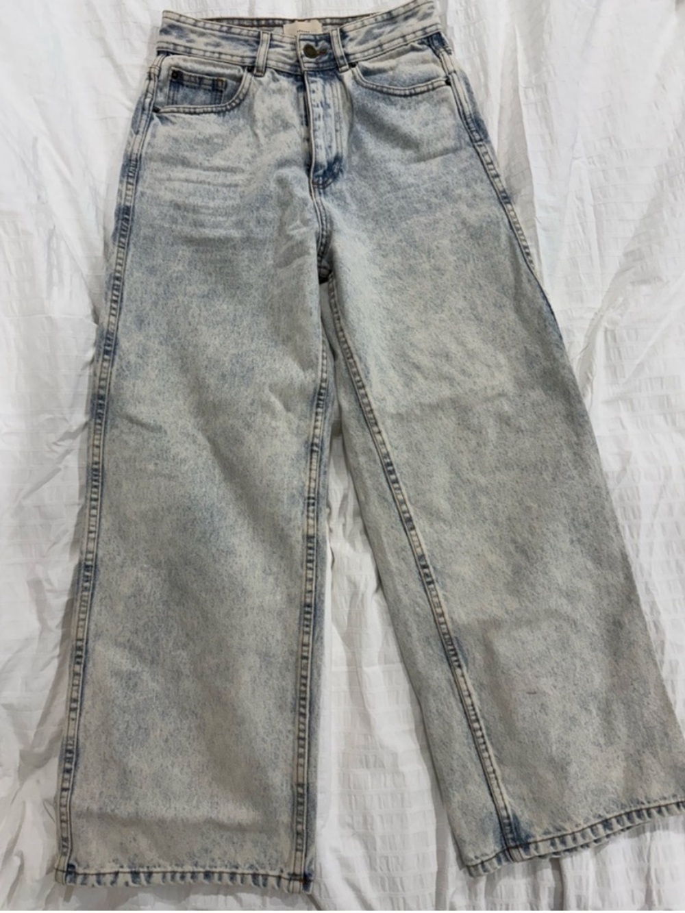 Sezane Light Blue Boot Cut Wide-Leg Jeans